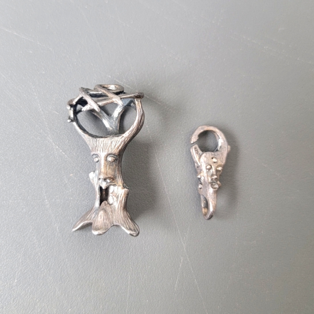 Rare Trollbeads Troll Tree Bead Holder Pendant And Lock LAA 925S Sterling Silver